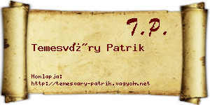 Temesváry Patrik névjegykártya